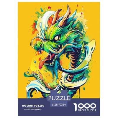Drachen Puzzles 1000-teilige Schwer Puzzle Spielzeug Lernspiel Impossible Herausforderungsspielzeug Für Erwachsene Kinder 70x50cm/1000pcs von ChengzeTCo